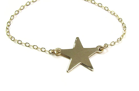 14K Solid Gold Star Necklace | Dainty Celestial Pendant